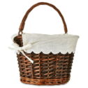 Easter Large Brown Willow Basket with Scallop Liner, by Way To Celebrate