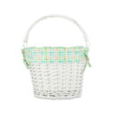 Easter Medium Round White Willow Easter Basket with Plaid Liner, by Way To Celebrate