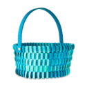 Easter Round Blue Woodchip Basket with Handle, 5 in, Way To Celebrate