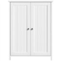 Easyfashion Wooden Double Door Bathroom Storage Floor Cabinet, White