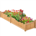 Easyfashion Wooden Raised Garden Bed Planter Box,Light Brown