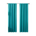 Eclipse Dayton Solid Blackout Rod Pocket Energy-Efficient Curtain Panel, Turquoise, 42