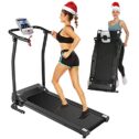 Electric Folding Treadmill for Home with LCD Monitor,Pulse Grip and Safe Key Fitness Motorized Running Jogging Walking Exercise Machine Space...