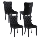 Elegant Button Tufted Dining Chairs, High-end Velvet Upholstered Dining Chairs with Nailhead Back and Ring Pull Trim, Solid Wood Dining...