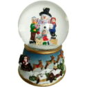 Elegantoss Christmas Musical Snowman Polyresin Snow Globe Water Ball LED Light, Flying Snow with 8 melodies