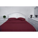 Elif Split King Size Bed Sheets Set Microfiber Machine Washable, Burgundy
