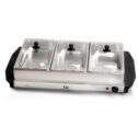 Elite Home Fashions Platinum EWM-6171 3-Tray Buffet Server with Slot Lids, Stainless Steel