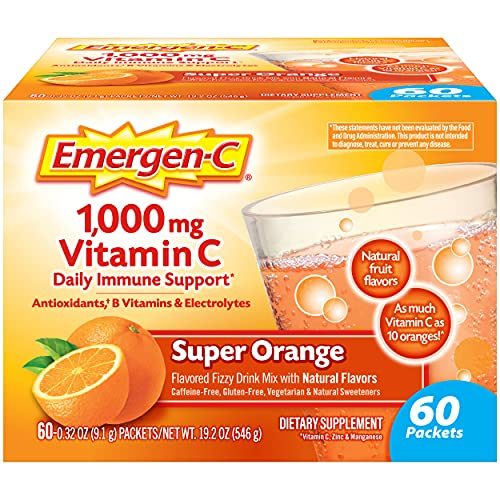 Emergen-C 1000mg Vitamin C Powder for Daily Immune Support Caffeine Free Vitamin C Supplements with Zinc and Manganese, B Vitamins...