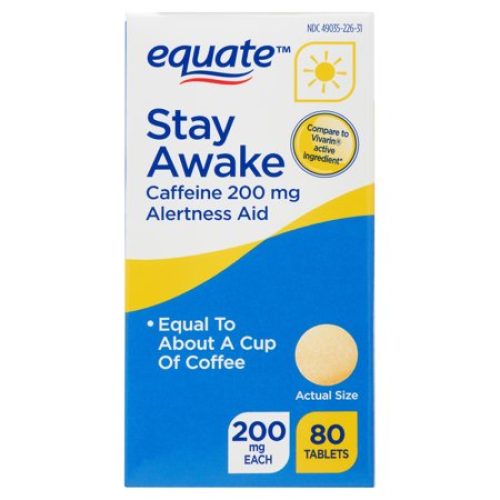 Equate Caffeine Stay Awake Tablets, 200 mg, 80 Count