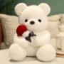 EQWLJWE Plush Teddy Bear with Rose Stuffed Animals Toys Dolls Valentine's Day Gifts for Girls Girlfriend Lover 9 Inches