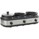 ESC3105-SS 420-Watt Triple Slow Cooker and Buffet Server with Three 2.5-Quart Ceramic Pots