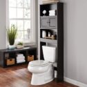 Espresso Bathroom Space Saver with 3 Fixed Shelves, Mainstays over the Toilet Storage