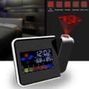 EUWBSSR USB Digital LED Display Projection Alarm Digital Clock Snooze Function Weather Temperature, Black