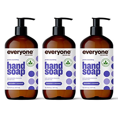 Everyone Liquid Hand Soap, 12.75 Ounce (Pack of 3), Lavender and Coconut, Plant-Based Cleanser with Pure Essential Oils (Packaging May...