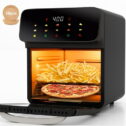 Evo Chef Air Fryer 12QT Convection Oven with 10-in-1 Multi Function, Visible Window and Touchscreen, Black