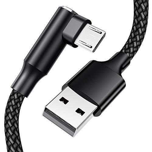 EWUONU Micro USB 90 Degree Cable [2 Pack 10FT] for Fire 7 HD8, Samsung Tablets, Galaxy S7 S6 Edge J8...
