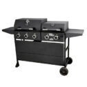 Expert Grill 5 Burner Combination Propane Gas Grill and Propane Griddle Grill, Black