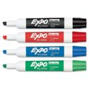 Expo 80174 Dry-Erase Markers,Chisel Point,Nontoxic,4/St,Assorted