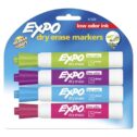 EXPO Low Odor Dry Erase Markers, Chisel Tip, Intense Colors, 4 Count