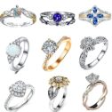 Fashion Creative Various Styles Rhinestone Diamond Engagement Rings for Women, Luxury Elegance Couple Charm Jewelry Accessories, Birthday Valentine's Day Anniversary...