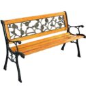 FDW Outdoor Durable Wood Bench - Black and Brown