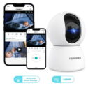 Febfoxs Baby Monitor Security Camera, WiFi Indoor Camera, 360-Degree Smart 1080P Pet Camera for Home Security and Nanny Elderlywith Motion...