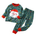 Fesfesfes Toddler Baby Kids Winter Clothing Boys Girls Solid Color Christmas Santa Claus Print Long Sleeved Home Wear Clothes Suit...