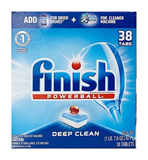 Finish - All in 1-38ct - Dishwasher Detergent - Powerball - Dishwashing Tablets - Dish Tabs - Deep Clean -...