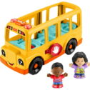 Fisher-Price Little People School Bus Musical Toddler Toy Vehicle with 2 Figures