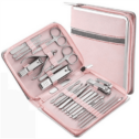 Fofosbeauty 1 Set Nail Tools, 26-piece Nail Clipper Set for Home, Patent 26-piece Pink
