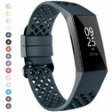 For Fitbit Charge 3 Band & Charge 3 SE & Charge 4 Breathable Air-hole Silicone Sport Replacement Band lightweight Strap...