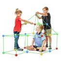 Fort Building Kit,87 Pieces Flexible Construction Fort for Kids,Tunnels Play Tent Rocket Tower Indoor &Outdoor, Fun Birthday Sleepover Toy
