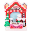 Fraser Hill Farm 7 Ft. Inflatable Santa's Kitchen with Lights | Festive Outdoor Holiday Blow-Up Decor | Chrismas Decoration |...