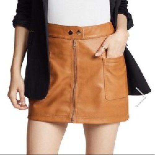Free People Skirts | Free People | High A-Line Vegan Skirt | Color: Brown/Gold | Size: 0