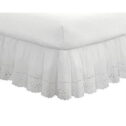 FRESH IDEAS Ideas Ruffled Eyelet Bed Skirt Dust Ruffle with Gathered Styling and Embroidered Details, 14