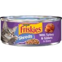 Friskies Gravy Wet Cat Food, Shreds With Turkey & Giblets in Gravy, 5.5 oz. Can