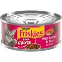 Friskies Wet Cat Food, Prime Filets With Salmon & Beef in Sauce, 5.5 oz. Can