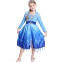 Frozen 2 Elsa Adventure Girls Role-Play Dress Features Ice Crystal Winged Cape, Sleek Dress Cut with Glittery, Frosty Trim