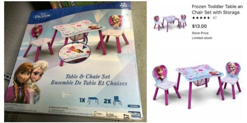 Frozen Table and Chair Set with Storage – Walmart Clearance