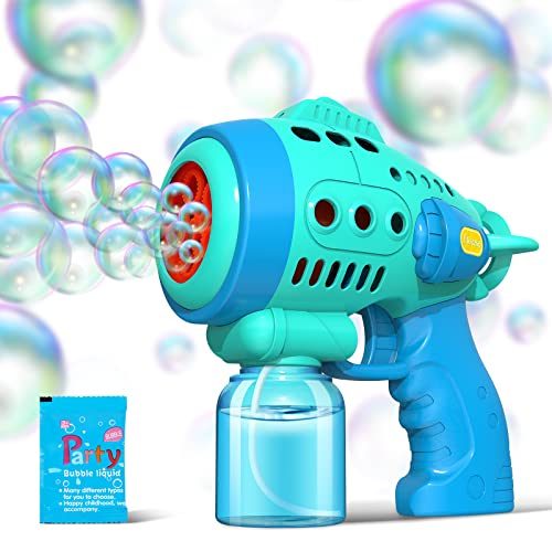 Ftocase Bubble Gun, Bubble Machine with Rich Bubbles, Bubble Guns for Kids with 360-Degree Leak-Proof Design, Ergonomic Grip, Automatic Bubble...