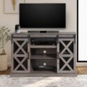 FUNKOCO 48 inch TV Stand W/Sliding Barn Door for TVs up to 55