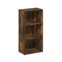 Furinno Luder 3-Tier Open Shelf Bookcase, Amber Pine