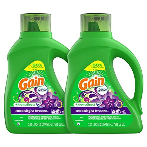 Gain Laundry Detergent Liquid Soap, Moonlight Breeze, 75 Fl Oz, Pack of 2