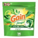 Gain Flings Laundry Detergent Packs with Oxi Boost and Febreze, Original Scent, 14 Count