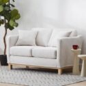 Gap Home Upholstered Wood Base Loveseat, Oat