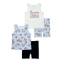 Garanimals Baby and Toddler Girls Tank and Shorts Outfitset, 4-Piece, Sizes 12 Months-5T