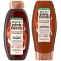 Garnier Whole Blends: Coconut Oil & Cocoa Butter Smoothing Shampoo and Conditioner Set for Frizzy Hair - 22 Fl Oz...