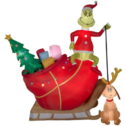 Gemmy 12 ft. Christmas Airblown Inflatable Grinch and Max in Sleigh