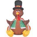 Gemmy 4 ft. Inflatable Happy Turkey Outdoor Decoration