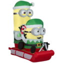 Gemmy 58.7 x 59.8 in. Airblown Minions on Sled - Multi Color